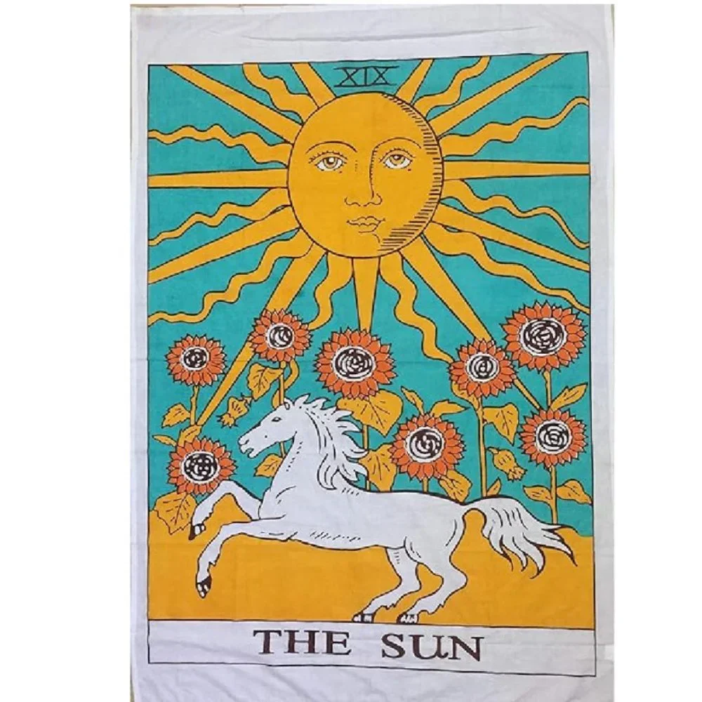 SET of 3 Twin Size Sun Moon Star Celestial Tarot Boho Decor Dorm Wall Tapestry